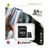 KINGSTON MICRO SD + ADATTATORE SD 32/64/128/256GB CLASS 10